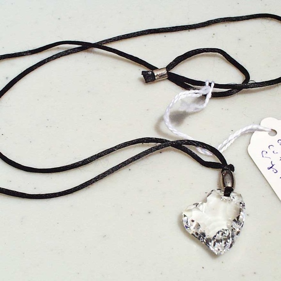 SWAROVSKI CRYSTAL “DEVOTED TO YOU” HEART PENDANT NECKLACE, 22 INCHES, CLEAR CRYS - Picture 2 of 2